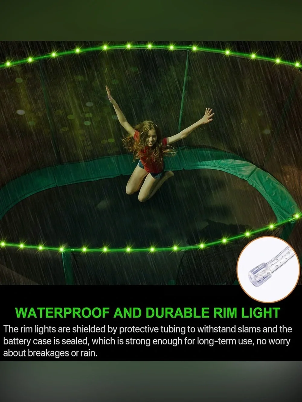 LED Trampoline Lights, 12Ft Rim Light & Remote Control 16 Color Changing